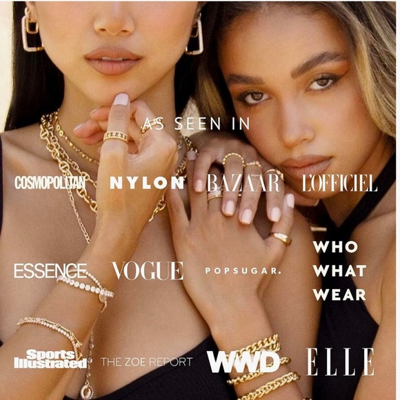 Ettika double hoop golden ball drop earrings brand new studs - Picture 6 of 8